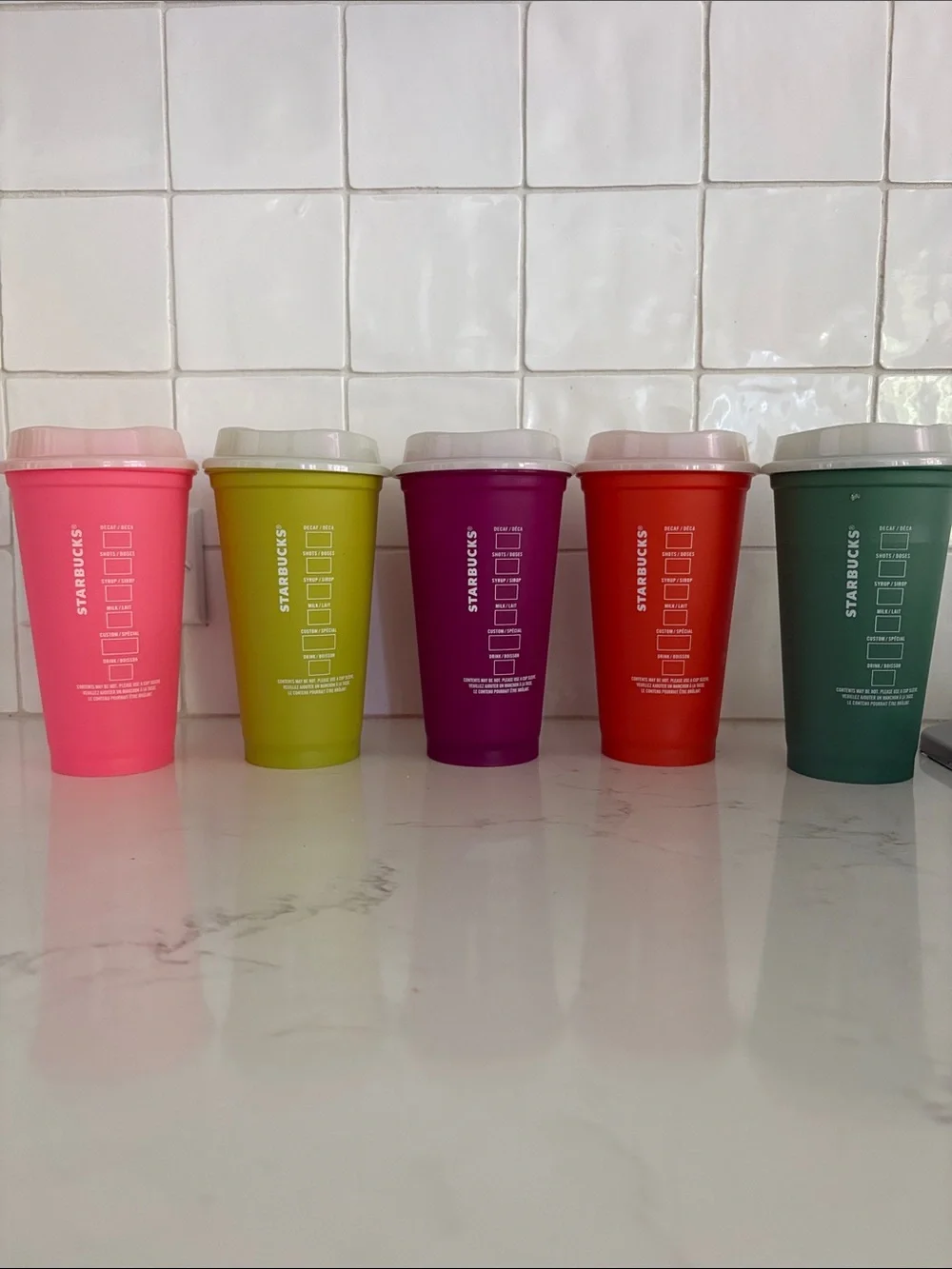 NWOT Starbucks Holiday Cups + Color Reusable Cups - Bundle of 9